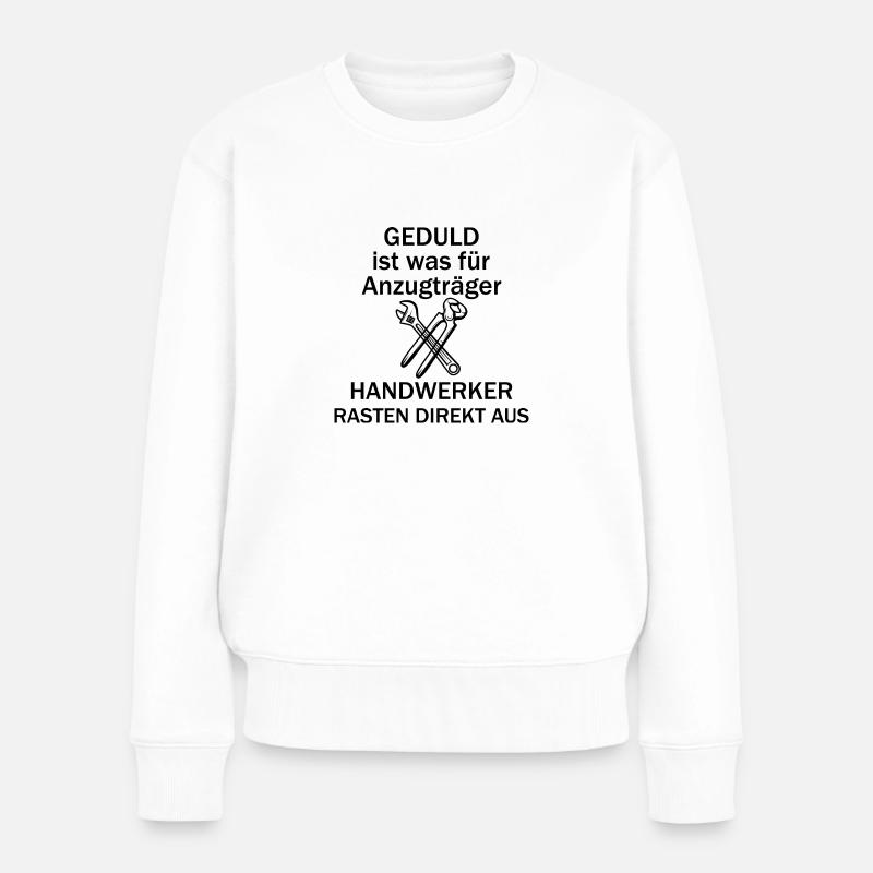 Handwerker Handyman Handwerk Werkzeug Baustelle - Frauen Premium Bio Pullover - Weiß