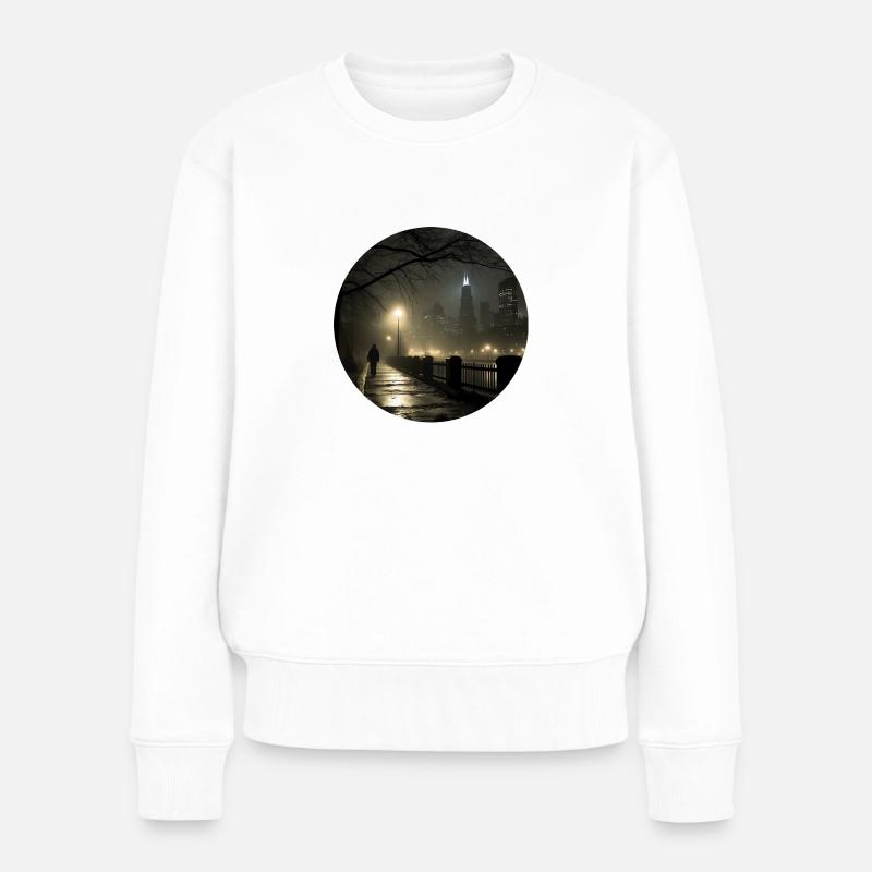 Melancholie der Stadt: Poetischer Blick - Frauen Premium Bio Pullover - Weiß