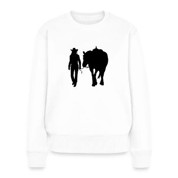 Western Riding Western Girl avec cheval - Pull Premium bio Femme - blanc - Devant - Julia (174cm)