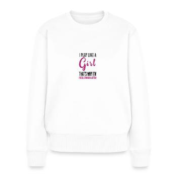 Maedchenpower Feministin Spruch Geschenk - Frauen Premium Bio Pullover - Weiß - Vorne - Julia (174cm)