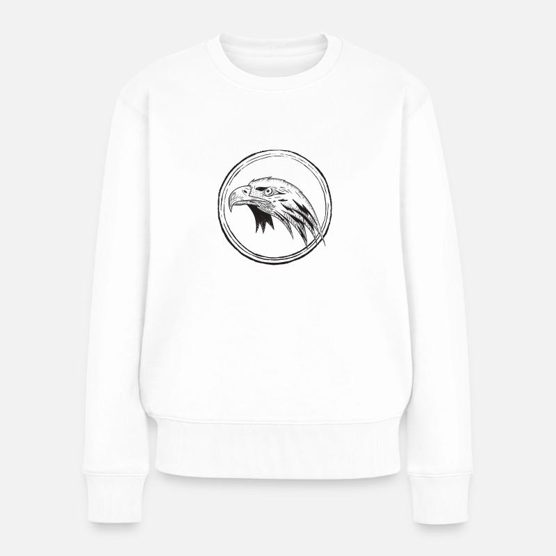 Adler - Frauen Premium Bio Pullover - Weiß