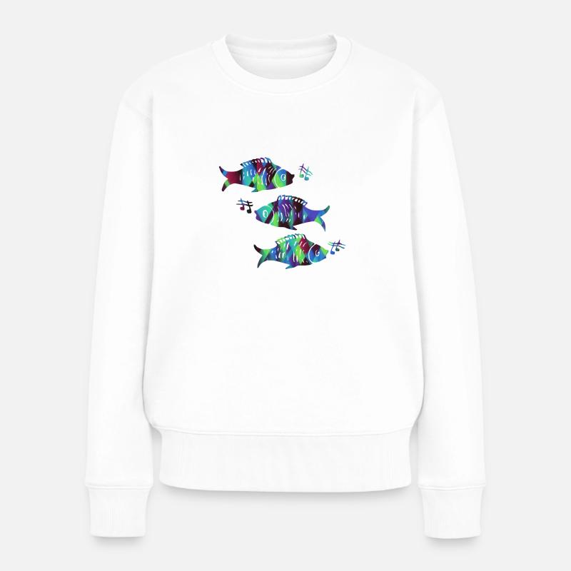 Fische - Frauen Premium Bio Pullover - Weiß