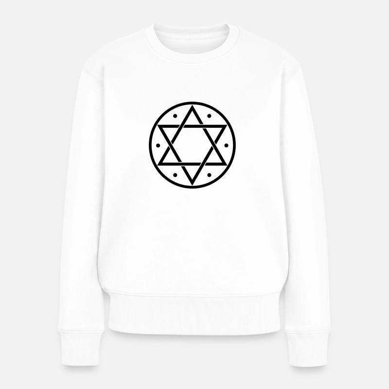 Hexagram, Magic, Merkaba, David Star, Yin Yang - Pull Premium bio Femme - blanc