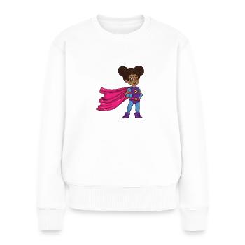 Superheldin Precious - Frauen Premium Bio Pullover - Weiß - Vorne - Julia (174cm)