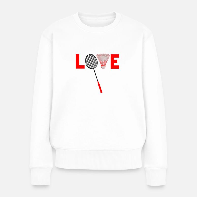 Badminton - Frauen Premium Bio Pullover - Weiß