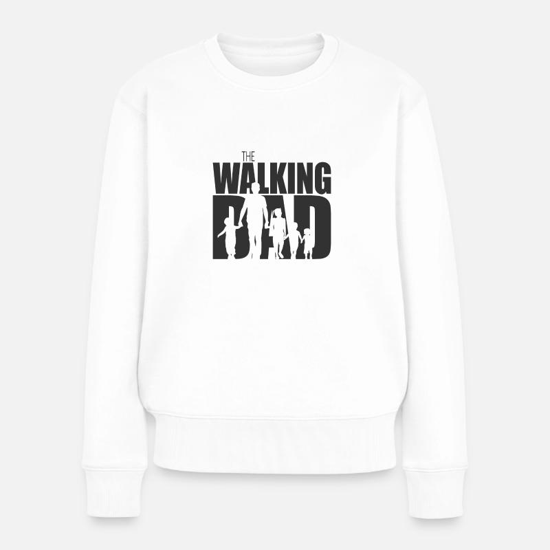 the walking dad 4 kids - Pull Premium bio Femme - blanc