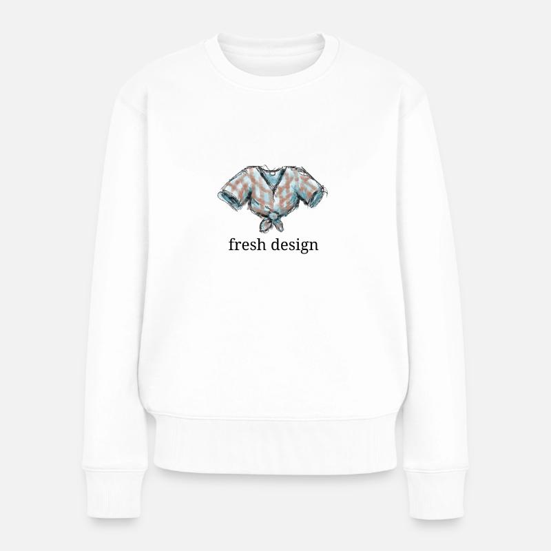 Fresh design designer - Frauen Premium Bio Pullover - Weiß