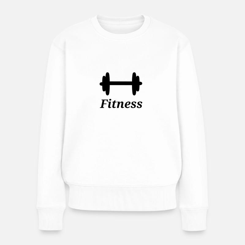 Fitness - Frauen Premium Bio Pullover - Weiß