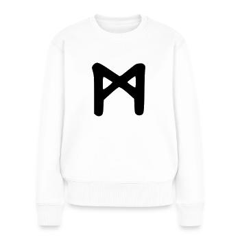 Celtic Symbols - Rune MANNAZ 1 - Women's Premium Organic Jumper - white - Front - Julia (174cm)