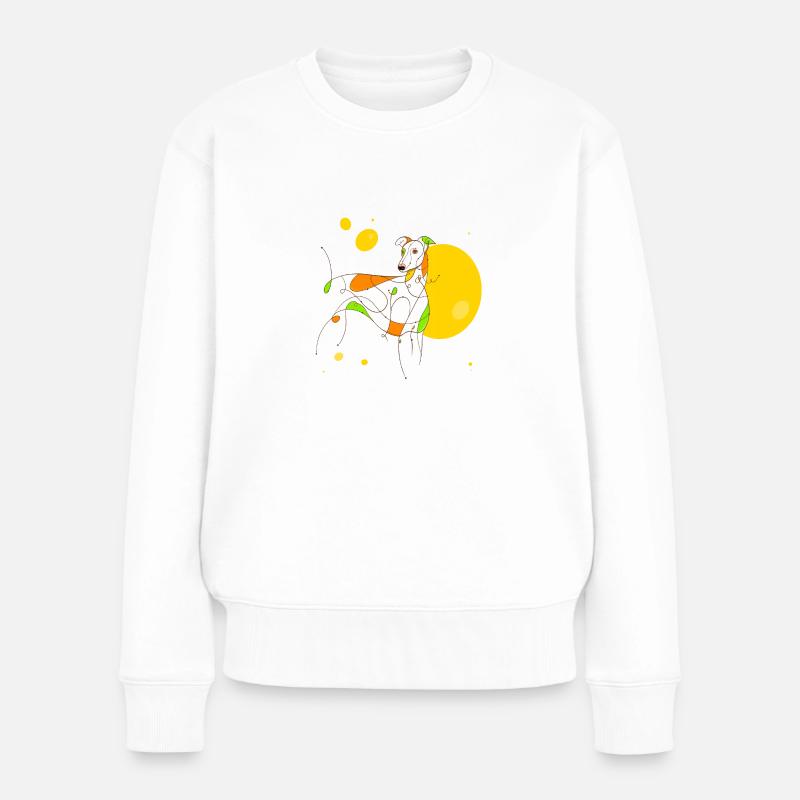 Windhund - Frauen Premium Bio Pullover - Weiß