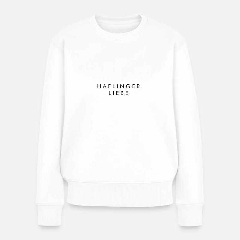 Haflinger Liebe Geschenk Österreich Lederhose - Frauen Premium Bio Pullover - Weiß