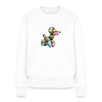 Ballon, animal ballon, chien, amour, fête - Pull Premium bio Femme - blanc - Devant - Julia (174cm)