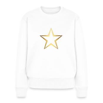 Stern gold - Frauen Premium Bio Pullover - Weiß - Vorne - Julia (174cm)