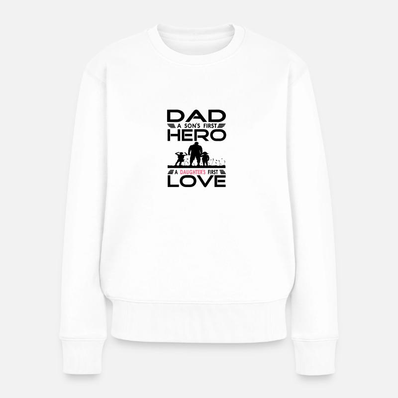 Vater und Tochter Geschenk - Frauen Premium Bio Pullover - Weiß