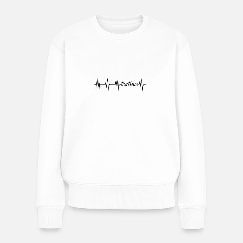 Tea time - mon cœur bat pour le thé - Pull Premium bio Femme - blanc