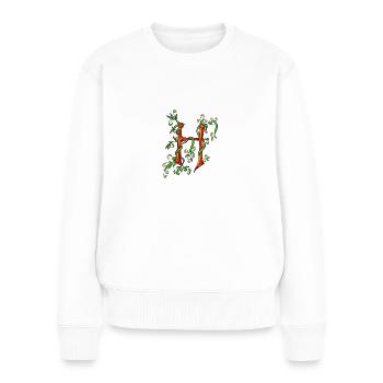 Buchstabe H - Frauen Premium Bio Pullover - Weiß - Vorne - Julia (174cm)