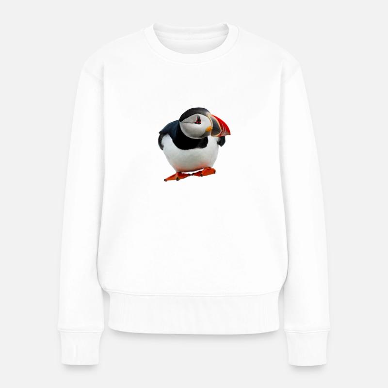 Papageientaucher - Frauen Premium Bio Pullover - Weiß