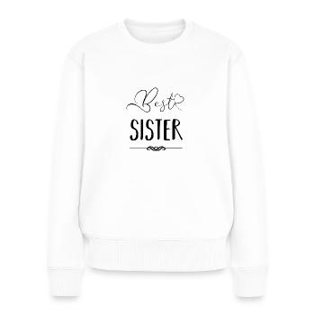 Meilleure soeur - Pull Premium bio Femme - blanc - Devant - Julia (174cm)