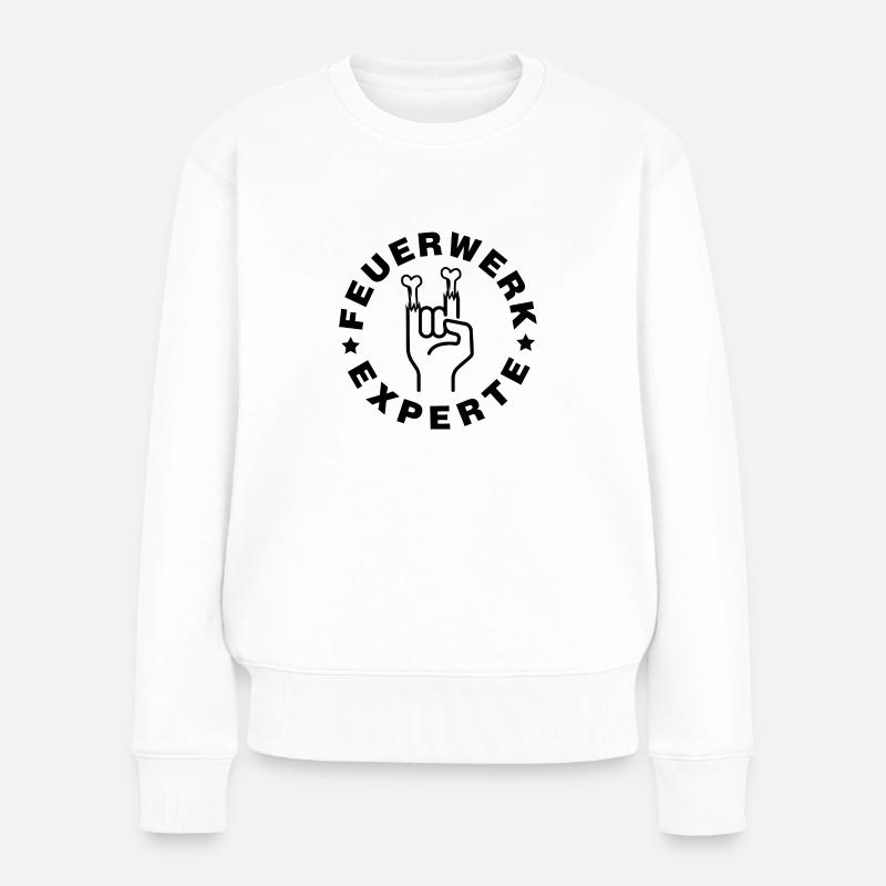 Feuerwerk Experte Finger Explosion - Frauen Premium Bio Pullover - Weiß