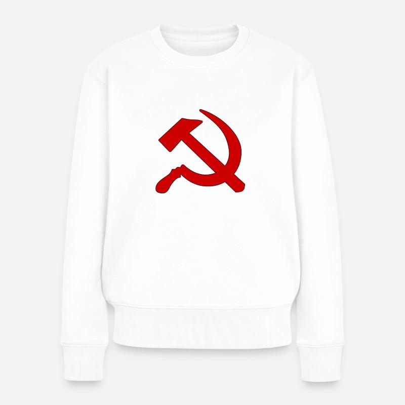 Marteau rouge et faucille | Pull communisme - Pull Premium bio Femme - blanc