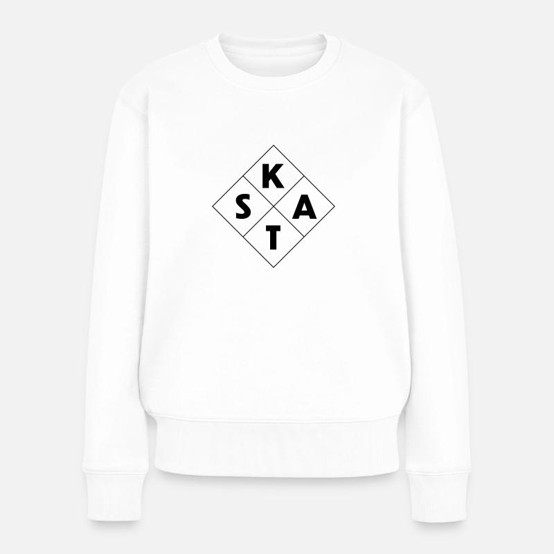 Skat - Frauen Premium Bio Pullover - Weiß