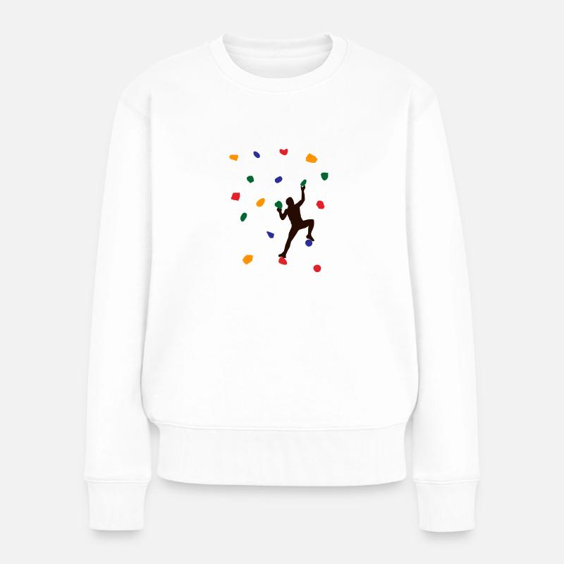 Klettern Geschenk Spruch Berg - Frauen Premium Bio Pullover - Weiß