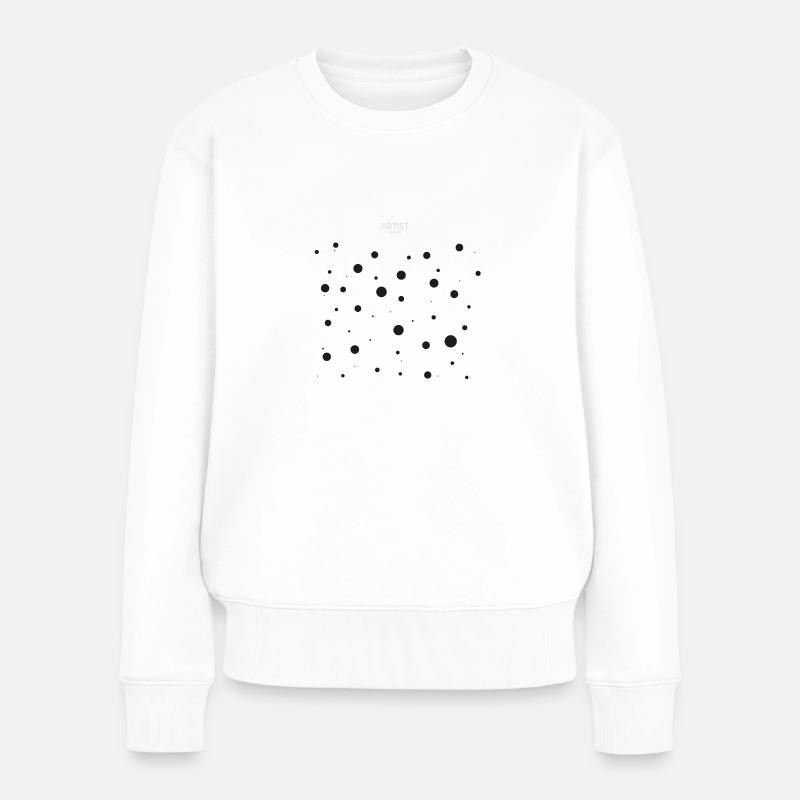Artist Polka Dots Black - Frauen Premium Bio Pullover - Weiß
