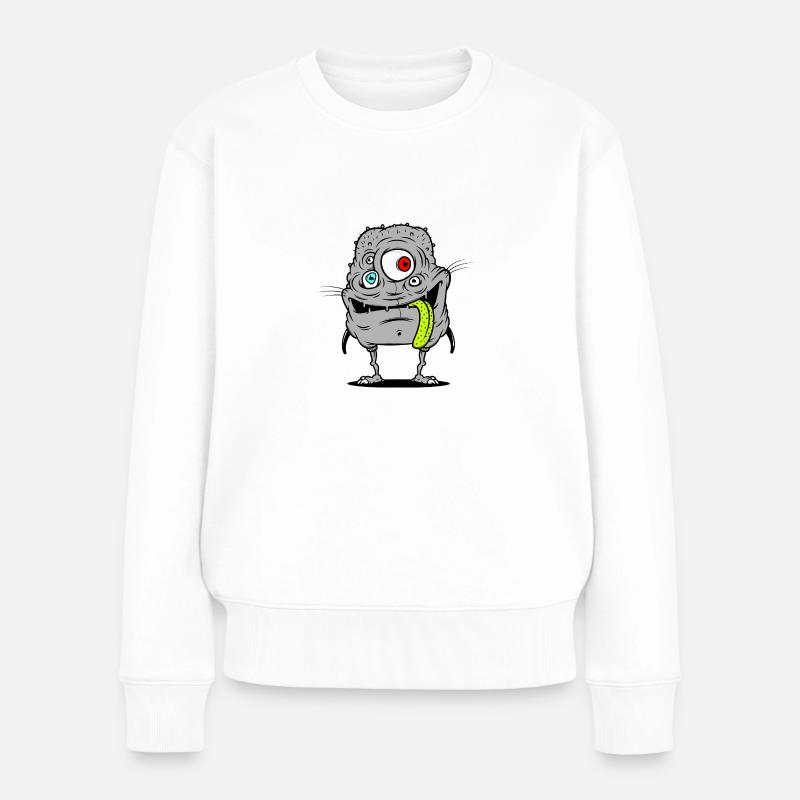 freaky troll - Frauen Premium Bio Pullover - Weiß