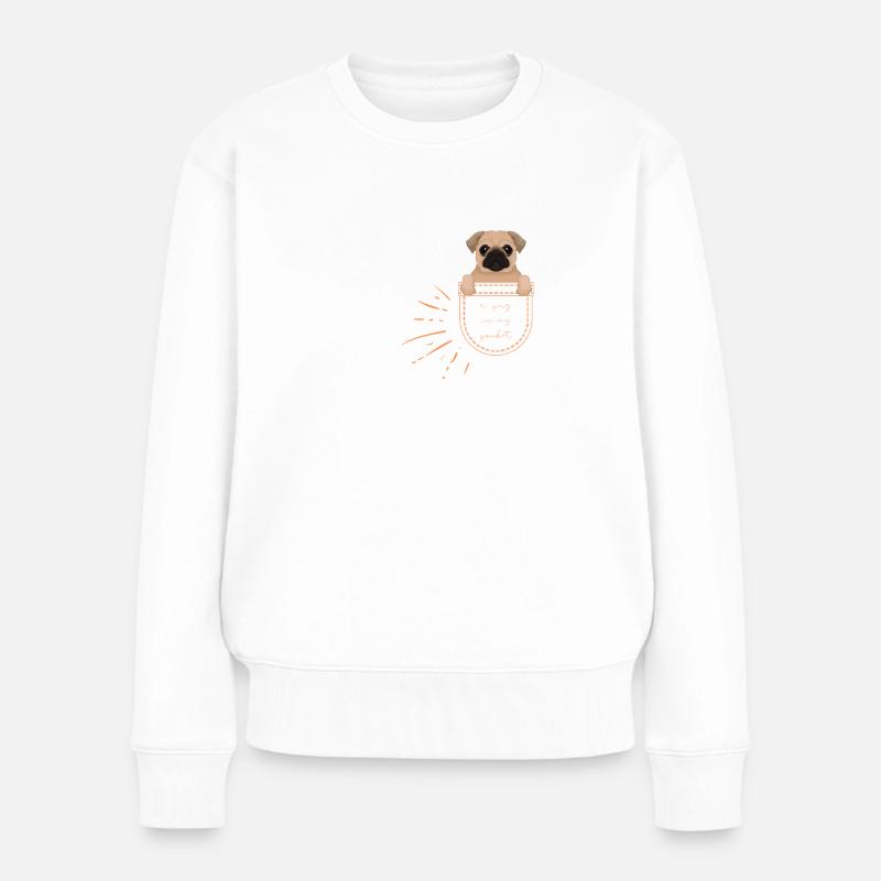 Un carlin dans ma poche Cadeau mignon pour les - Pull Premium bio Femme - blanc
