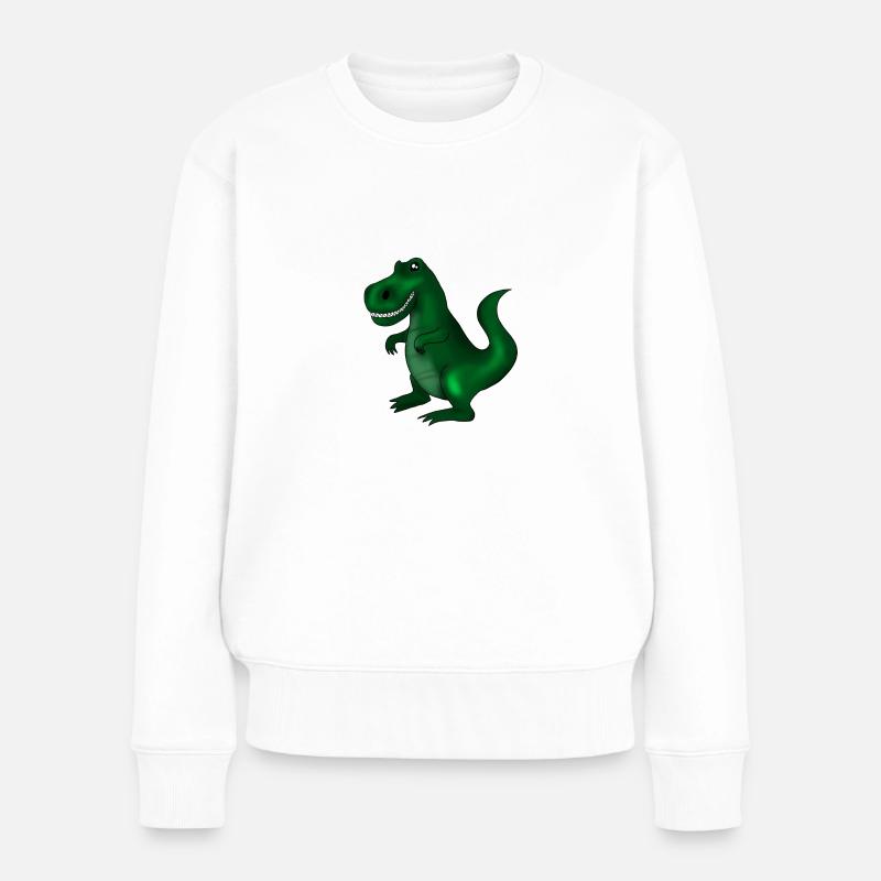 Dinosaurier - Frauen Premium Bio Pullover - Weiß
