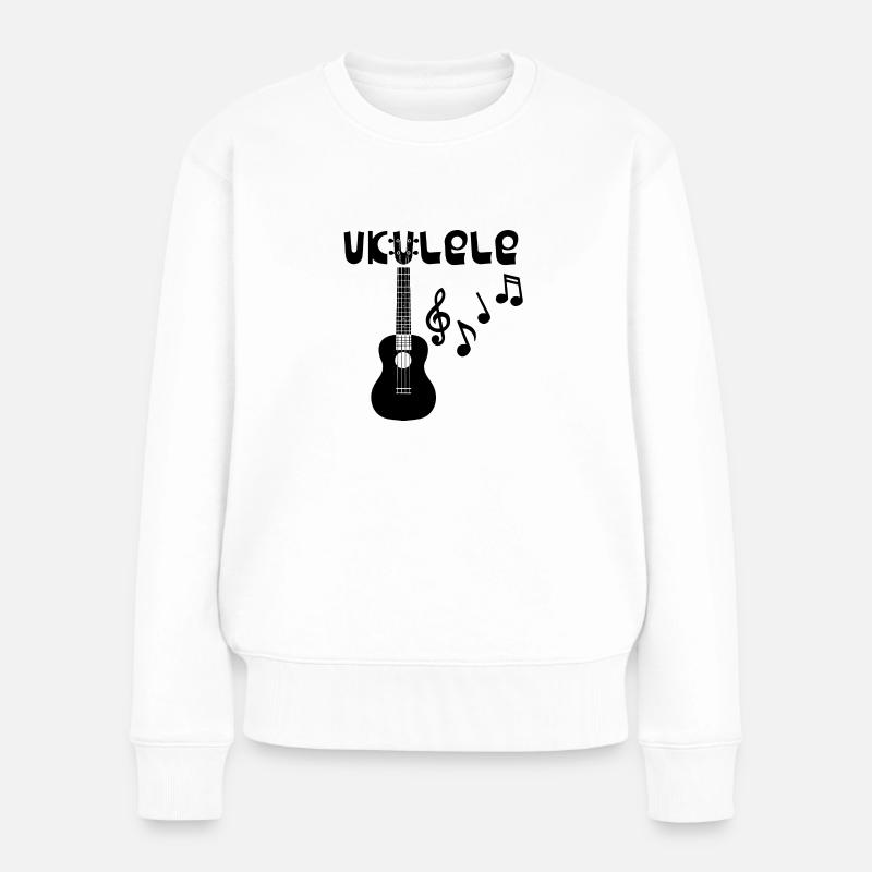 Ukulele Musiker Geschenk Hawaii - Frauen Premium Bio Pullover - Weiß