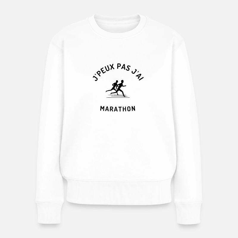 J peux pas j ai marathon - Pull Premium bio Femme - blanc