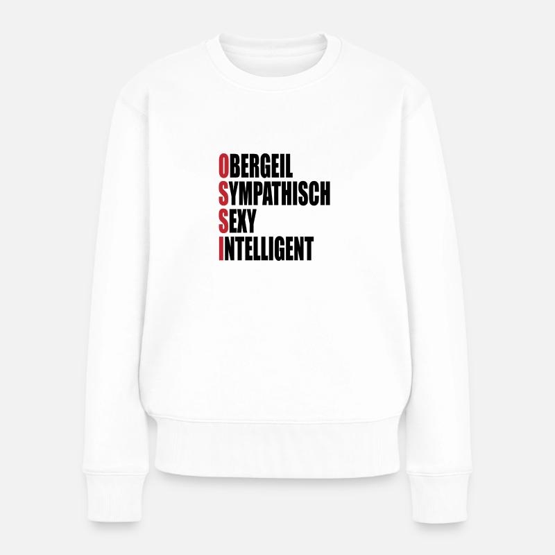 Ossi Geschenk DDR Ostdeutschland Generation - Frauen Premium Bio Pullover - Weiß