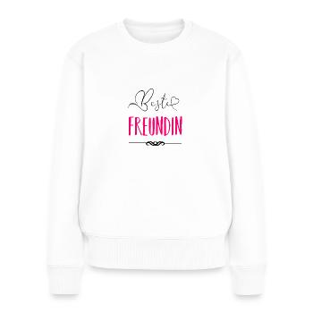 Beste Freundin - Frauen Premium Bio Pullover - Weiß - Vorne - Julia (174cm)