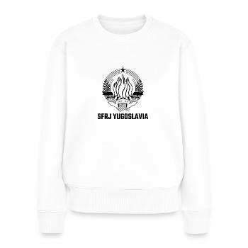 Yugoslavia Jugo SFRJ Kosovo Geschenk Tito - Frauen Premium Bio Pullover - Weiß - Vorne - Julia (174cm)