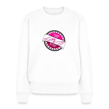 50%Mama 50% Papa Mädchen - Frauen Premium Bio Pullover - Weiß - Vorne - Julia (174cm)