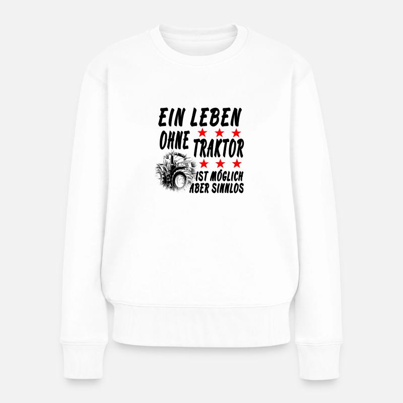 Traktor - Frauen Premium Bio Pullover - Weiß
