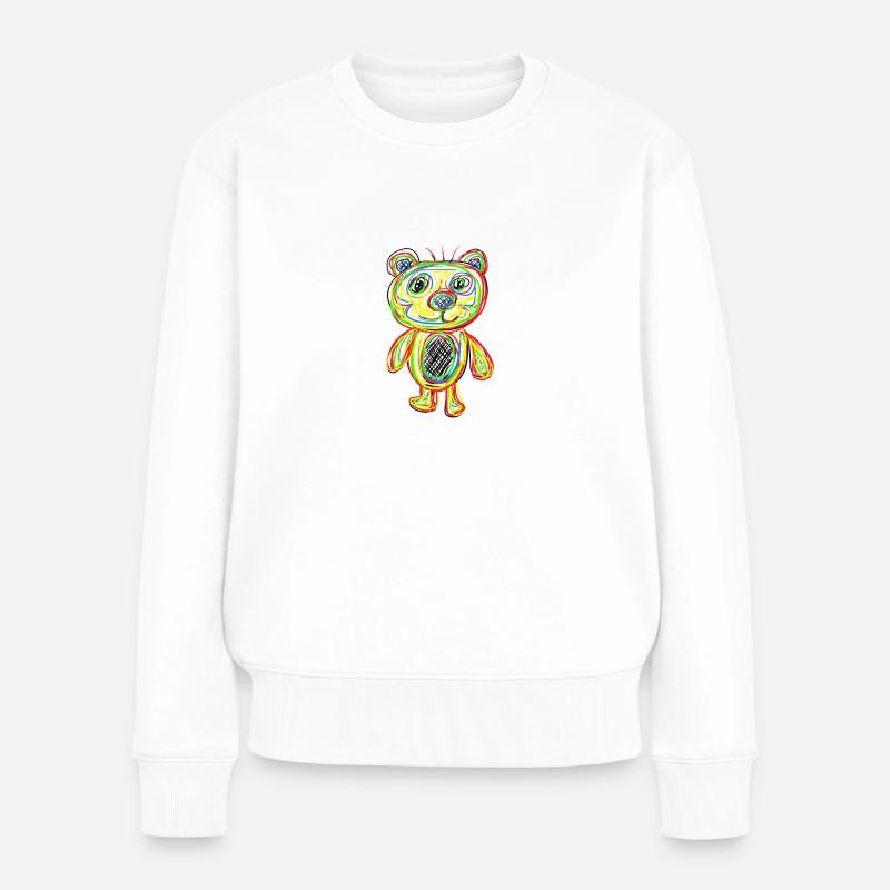 Teddybär Bär - Frauen Premium Bio Pullover - Weiß