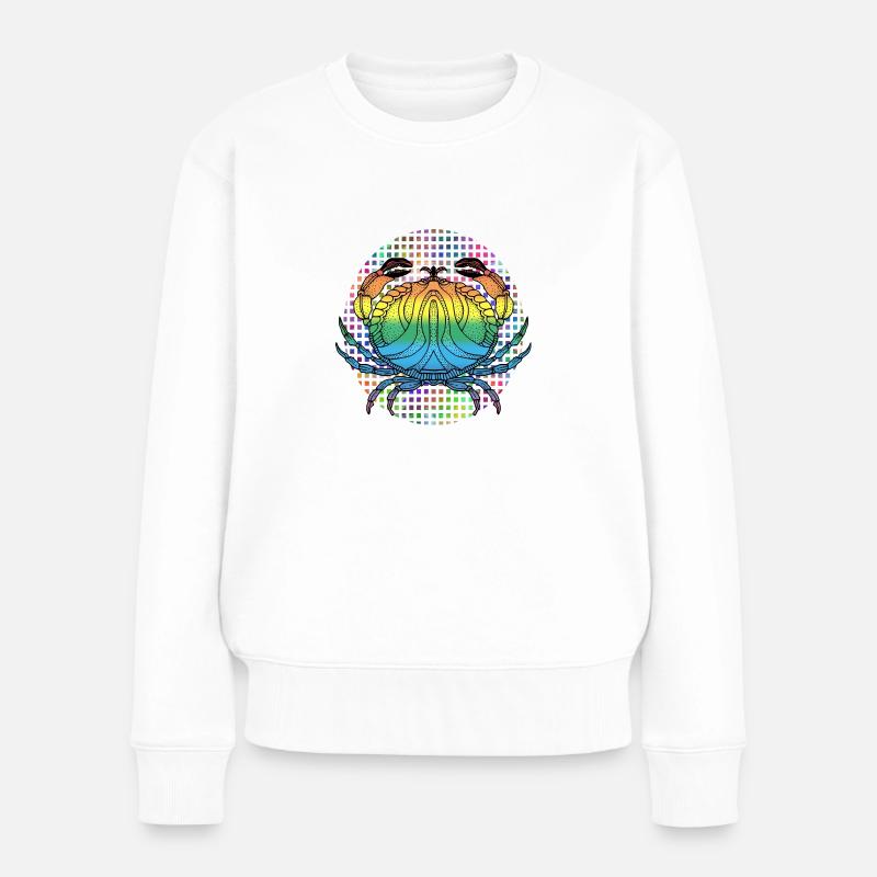 Krebs - Frauen Premium Bio Pullover - Weiß