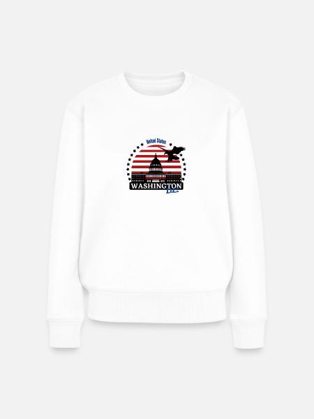 Logo von Washington d.c - Frauen Premium Bio Pullover - Weiß