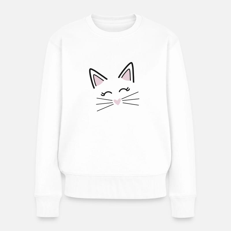 Süßes Kätzchen - Frauen Premium Bio Pullover - Weiß