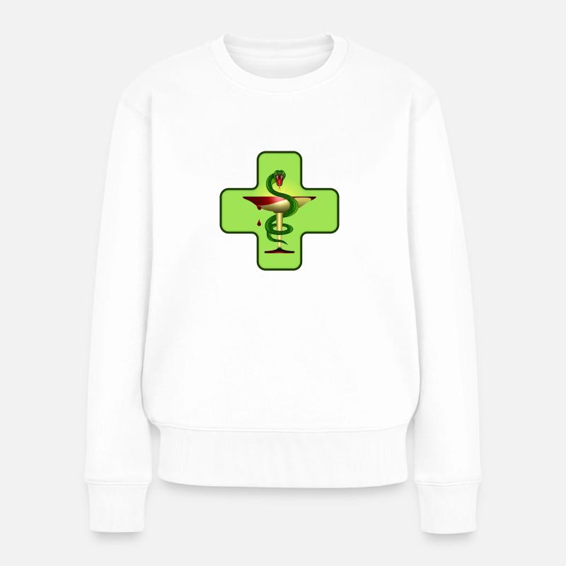 APOTHEKE SYMBOL - Frauen Premium Bio Pullover - Weiß