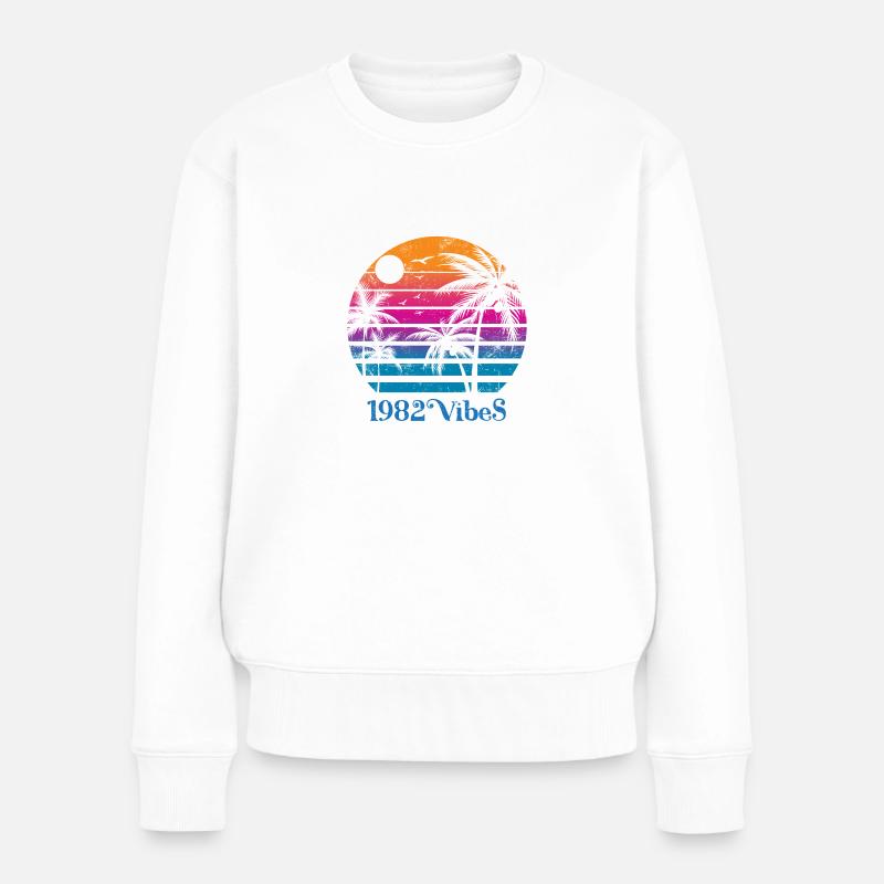 1982 Geburtstag - Frauen Premium Bio Pullover - Weiß