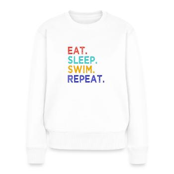 Eat Sleep Swim Repeat - Sport - Sschwimmen - Pull Premium bio Femme - blanc - Devant - Julia (174cm)