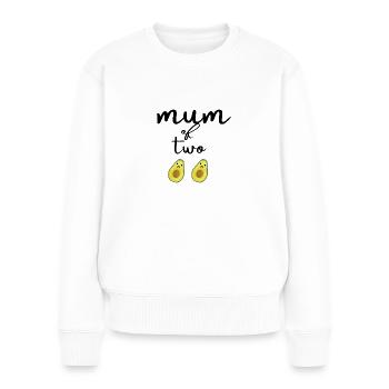 Mum of two - Pull Premium bio Femme - blanc - Devant - Julia (174cm)