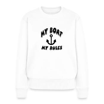 Boot - Frauen Premium Bio Pullover - Weiß - Vorne - Julia (174cm)