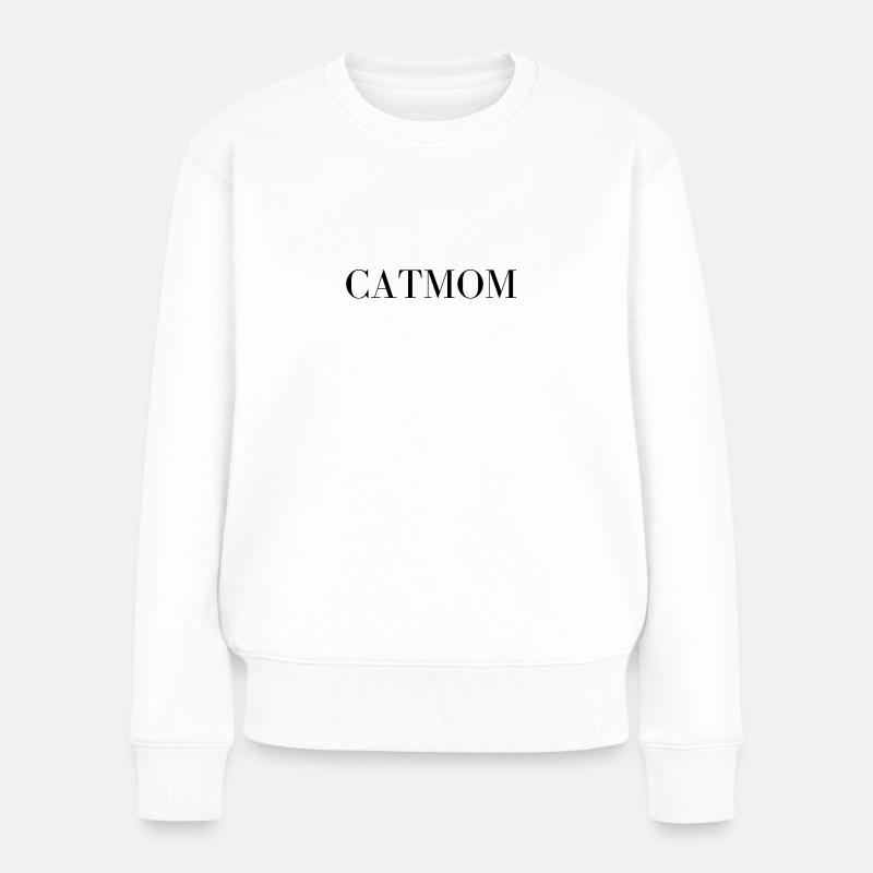 CATMOM - Frauen Premium Bio Pullover - Weiß