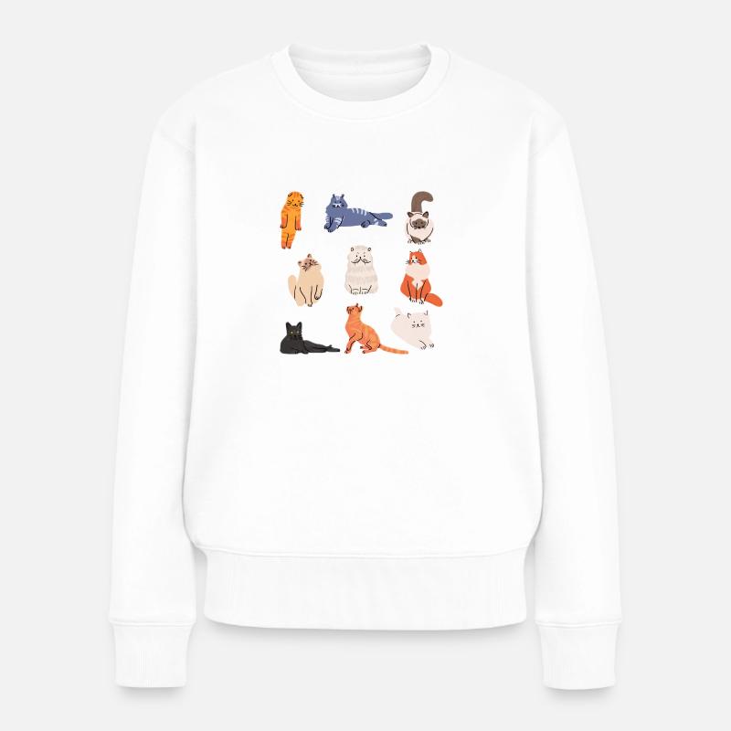 Cats - Frauen Premium Bio Pullover - Weiß