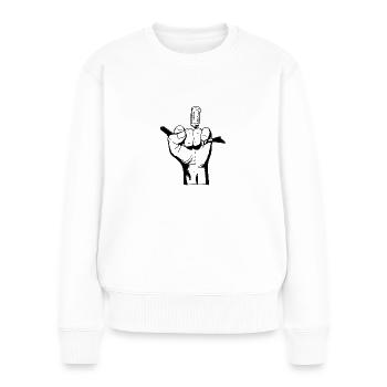 Bad Boy mit Korkenzieher - Frauen Premium Bio Pullover - Weiß - Vorne - Julia (174cm)