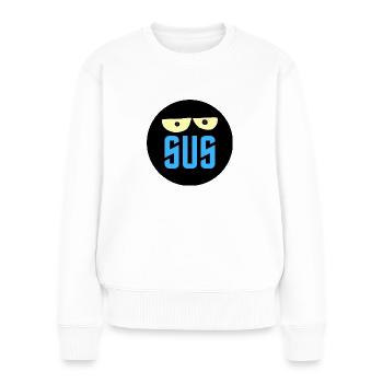 sus - verdächtig - Frauen Premium Bio Pullover - Weiß - Vorne - Julia (174cm)